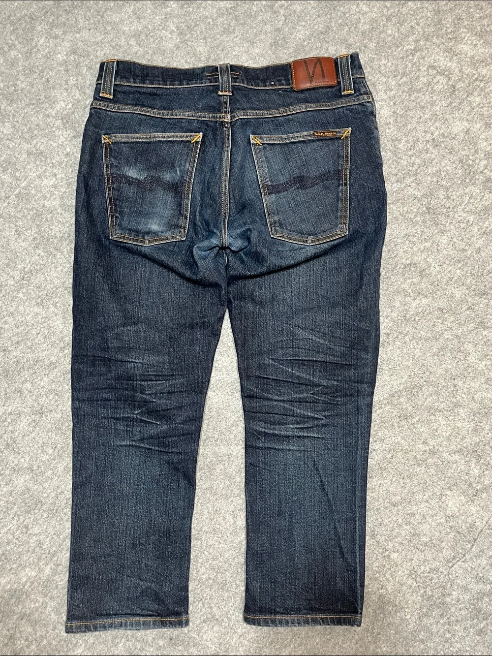 Nudie Jeans Grim Tim Dry Navy Organic Stretch Denim Jeans - Picture 4 of 10